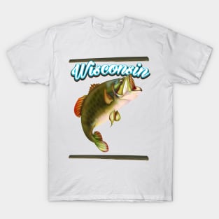 Wisconsin fishing poster T-Shirt